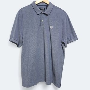Mens XL Chaps Lauren Natural Stretch Polo Shirt Blue Short Sleeve Cotton Golf